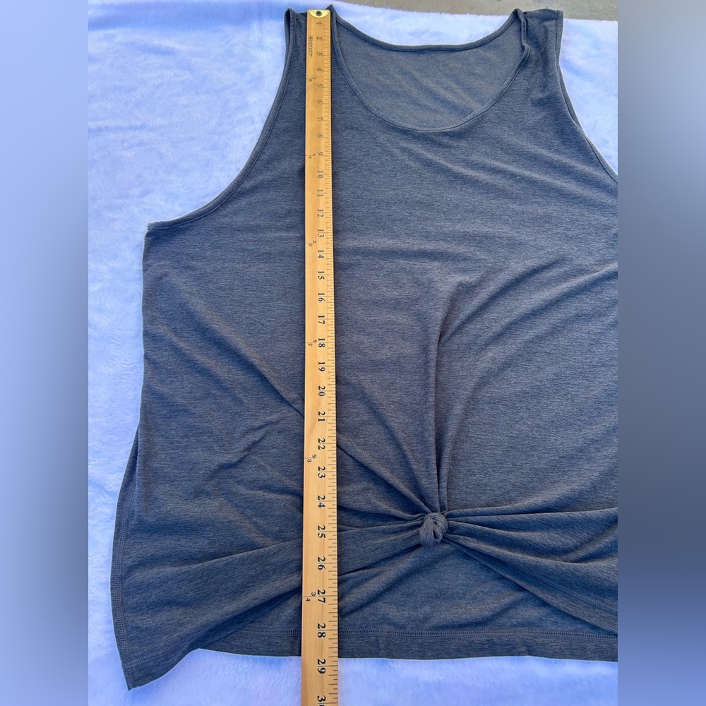Vouri xxl Gray Knotted Tank Top - Picture 5 of 10
